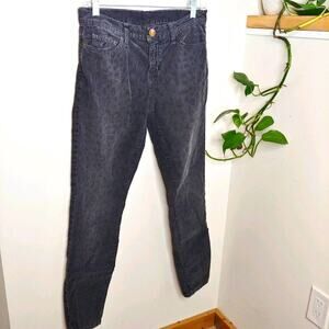 Current Elliot Washed Black Leopard Cords, 29